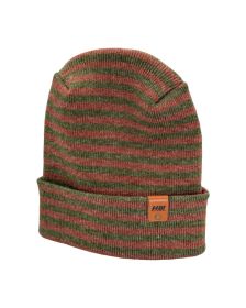 HAAKWEAR Theta Stitch RORO Cuffed Beanie (Patent Pending Design)-Green/Burgundy, Made in USA