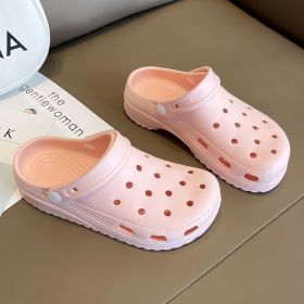 Women's Platform Hollow Out Clogs; Supper Soft Solid Color Lightweight Slippers; Indoor Outdoor Sandals; crocs (Color: White, size: 5.5)