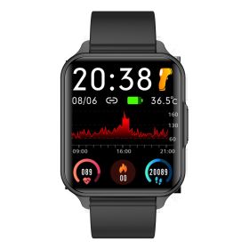 Body Temperature Heart Rate Waterproof Sports Watch (Color: Black)