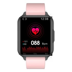 Body Temperature Heart Rate Waterproof Sports Watch (Color: Pink)