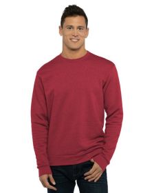 Next Level Apparel 9002NL Unisex Pullover PCH Crewneck Sweatshirt (Color: HEATHER CARDINAL, size: L)