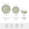 12-Piece Stoneware Dinner Plates Bowls Sets | Microwave & Dishwasher Safe | Non-Toxic Dinner Plates Bowls Set | Stackable Matte Glaze Kitchenware for