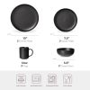 12-Piece Stoneware Dinnerware Sets with Mugs | Microwave & Dishwasher Safe | Non-Toxic Dinner Plates Bowls Set | Stackable Matte Glaze Kitchenware for
