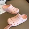 Women's Platform Hollow Out Clogs; Supper Soft Solid Color Lightweight Slippers; Indoor Outdoor Sandals; crocs