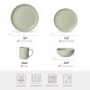 12-Piece Stoneware Dinnerware Sets with Mugs | Microwave & Dishwasher Safe | Non-Toxic Dinner Plates Bowls Set | Stackable Matte Glaze Kitchenware for
